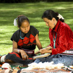 terry child learning to weave